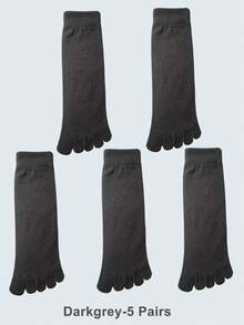 1/5 pares de calcetines suaves y acogedores para hombres, calcetines con dedos separados, calcetines de tripulación cálidos, aptos para uso en interiores o diario