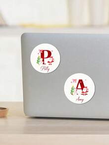 1 Piece Of Custom Christmas Letter Stickers, Personalized Custom Name Stickers, And Circular Sealing Stickers For Gift Packaging Boxes - Multicolor - View 11