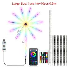 1 套智能 LED 烟花灯 RGB 音乐同步 USB 供电，带 24 键遥控器仙女灯串，适用于圣诞节墙壁装饰 - RGBIC - 查看 3