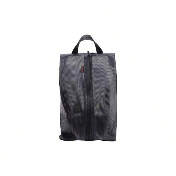 シューズバッグ 防水防塵防臭 超軽量 シューズケース 半透明 小物入れ 靴入れ袋 スポーツ ゴルフ 収納袋 男女兼用 旅行 出張 スポーツ シューズ入れ 靴収納ケース スニーカー 携帯便利 (ブラック, S)