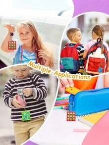 4pcs-Tic-Tac-Toe Keychain Shower Party Favor Keychain Birthday Party Favor Goodie Bag Filler Kids' Box Prize Party Filler Party Games (Favorite Boys And Girls) - 彩色 - 查看 5