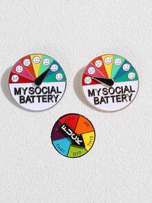 1 chiếc ghim cài áo kim loại xoay điều chỉnh tâm trạng cá nhân, huy hiệu bảng cảm xúc tráng men sáng tạo, ghim cài khẩu hiệu xã hội hàng ngày trong khuôn viên trường, phù hợp cho cả nam và nữ đeo hàng ngày. - Nhiều màu - Xem 7