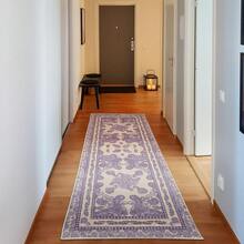 Retro Mid Century Abstract Pattern Rug On Ivory Background, Dark Orange And Reseda Green, 4' X 5' 5", Ideal For Bedroom, Dorm And Living Room - 蛋殼紫丁香 - 查看 5