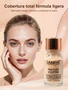 Saniye Corrector Alta cobertura con textura ligera, concealer con 7 tonos para todo tipo del piel, Resistente al sudor y de larga duración, Acabado perfecto para cualquier ocasión Fácil de aplicar y blendear para fiesta y uso cotidoano - 1 - Ver 4