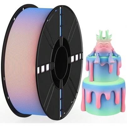 Filament d'imprimante 3D PLA couleur mate changeante, filament arc-en-ciel multicolore PLA, filament à changement de couleur rapide 1kg