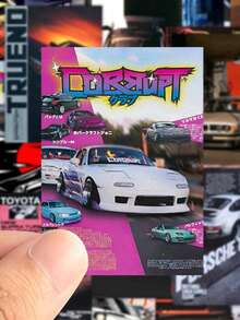 50/100 张 JDM 日本汽车海报贴纸，汽车改装文化，防水 PVC，适用于信封、汽车装饰、派对装饰、标签、贴纸、剪贴簿、笔记本电脑、行李箱、吉他、水瓶、手机壳、时尚装饰