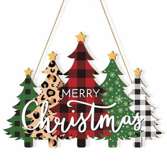 1 pieza/3 piezas/60 piezas Decoración colgante de pared de árbol de Navidad, Decoración de pared de tela dura de 28*30cm, Adorno de árbol de Navidad, Decoración de fiesta, Decoración del hogar