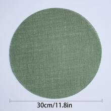 10/20件套时尚圣诞亚麻餐垫，圆形亚麻粗麻桌垫，适用于餐桌，隔热餐垫，可用于厨房、餐厅、婚礼桌布、婚礼装饰、家居装饰，适合婚礼派对、生日派对、家庭聚会、餐厅装饰、圣诞装饰 - 綠色 - 查看 6