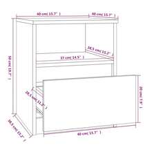 vidaXL Comodino in rovere affumicato 40x40x50 cm in legno composito - Giallo - Visualizzare 8