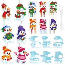 24pcs Christmas Tree DIY Craft Kit - Use Stickers To Make Your Own Holiday Cards, Great For Christmas Parties And Family/School Activities