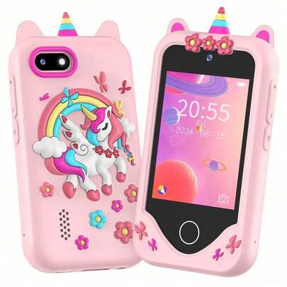 Interactive Kids' Smartphone Toy Touchscreen HD Dual Camera 44 Games, 48MP, 1080P Educational Travel Toy For Girls Ages 3-10 Perfect Birthday, Christmas, Halloween Gift For Kids