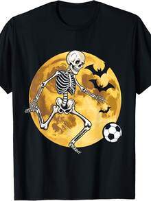 Soccer Skeleton Halloween  Boys Soccer Player T-Shirt - 款式11 - 查看 1