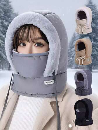 1pc/2pcs Warm Windproof Thick Fleece Ear Muff Hat, Unisex Fashion Versatile Winter Trapper Hat, Suitable For Autumn Outfits, Outdoor Activities, Cycling, Hiking, Christmas & New Year Gifts Accessories For Winter Winter Head Warmer
