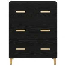 vidaXL Sideboard Schwarz Eichen-Optik 34 x 69,5 x 90 cm Holzwerkstoff