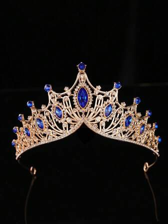 1件优雅女士时尚公主3D皇冠，奢华水钻生日/婚礼发饰头箍，伴娘礼物，派对造型，皇冠，头饰