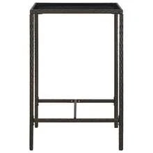 vidaXL 5-tlg. Gartenbar-Set mit Kissen Poly Rattan Braun