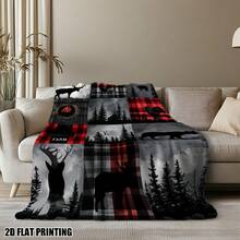 Deep Forest Theme, Bigfoot And Forest, Elk, Bear Patterns,Super Soft Flannel Printed  Blanket,As Birthday Gifts, Family, Wedding, Souvenir Blankets, Polyester Blankets Suitable For All Seasons, Washable, Machine Washable, Lightweight, Breathable, Comfortable, Warm, Unique, 280gsm For Him, Her Personalized Ideal Gifts For Her, Him, Family, Boyfriend, Girlfriend, Father, Family, Mother, Lover, Daughter, Son, Grandfather, Grandmother, Friend, Classmate, Pet.    Perfect Nap, Camping, Travel, Home, Daily Life, Office Decoration, Birthday, Anniversary, Valentine's Day, Thanksgiving, Christmas, Halloween, Mother's Day, Father's Day, Wedding, New Year Gifts ,Sofa,Bed,Car,Bedroom,Living Room,Office,  Outdoor Camping, Beach,Wall Decoration - Nhiều màu 20 - Xem 4