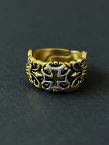 1pc Fashionable Punk Style Vintage Cross Pattern Adjustable Ring, Suitable For Men's Daily Wear, Important Formal Events, A Special Gift For Boyfriend - Cross Ring - View 10