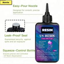 100g/200g/300g/400g UV Resin, Transparent, Low Odor, Self-Leveling, Suitable For DIY Crafts And Jewelry Making