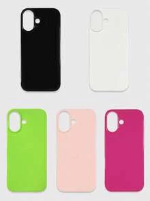 5 件多巴胺纯色手机壳，黑色/白色/绿色/玫红色/粉色，适用于 16/16 Pro/16 Plus/16 Pro Max 防水防震防摔防刮 - 彩色 - 查看 38