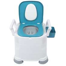 Bedside Commode Toilet Prevent Slip 3 Height Adjust Portable Toilet Chair With - Blue - View 7