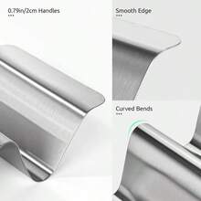 Stainless Steel Taco Racks: Soft And Hard Taco Racks Oven Metal Tortilla Tray Plate Holder Set With Handles And Rounded Curves (Set Of 4) - Silver - View 7