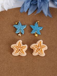 1/2件海洋主题聚合物粘土切割器，用于珠宝制作，海滩度假风格串珠粘土切割器，贝壳耳环粘土工具，海龟聚合物粘土模具 - Beach Clay Cutter B - 查看 10