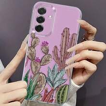 Funda de Teléfono Jardín de Cactus para Samsung Galaxy A02 A03S A04 A05S A06 A13 A14 A15 A16 5G A21S A22 A23 A24 A25 A26 A32 A34 A35 A36 A50 A52 A53 A54 A55 A56 A73 S21 Ultra S22 Plus S23+ S24 FE S25 Funda Creativa de TPU Suave y Duradera, Transparente y Protectora - Colores mixtos - Ver 5