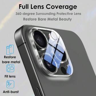 3 PIEZAS Protector de cristal completo para la cámara Película protectora de lente de cámara para iPhone 17/17 Air/17 Pro/17 Pro Max,16/16 Pro/16 Plus/16 Pro Max,15/15 Pro/15 Plus/15 Pro Max Accesorios de teléfono móvil Cristal trasero de la lente, Película protectora de cristal templado para lente HD apta para 14 Pro Max/14 Pro/14 Plus/14,13 Pro Max/13 Pro/13,12 Pro Max/12 Pro/12,11 Pro Max/11 Pro/11 Series, Cubierta de cristal templado, Antirreflejo para fotografía nocturna [Fácil aplicación]