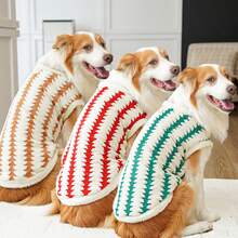 1pc Plush Pet Hoodie - Thick & Warm, Soft & Comfortable, Autumn/Winter Dog Clothes, Plush Pet Apparel, Fashionable Striped Dog Hoodie, Machine/Hand Washable, Suitable For Small/Medium/Large Pets, Dog & Cat Supplies, Fits Over 20 Breeds (XS-8XL) - Brown - View 6