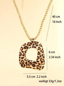 1pc Fashionable Leopard Print Necklace, Suitable For Parties, Gatherings, Gifting To Friends, And Daily Wear