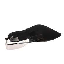 Geeyea A Pair Of Women's High Heels, PU Leather Pointed Stiletto High Heels, Unique Women's Single Strap Buckle Design, Banquet Party Commuting All-Match Women's Shoes - màu đen - Xem 7