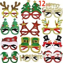 6pcs/9pcs/12pcs Christmas Decoration Glasses Toys Cartoon Costume Photo Props Small Gifts Prizes Christmas Glasses - Multicolor - View 17