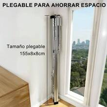 1.6 Tendedero Plegable de Ropa con 30 Ganchos y 12 Pinzas, Tendedero de Ropa de Acero Inoxidable Retrctil y Plegable para Interior y Exterior, Secador con Tubera Reforzada Ahorra Espacio - Plata - Ver 8