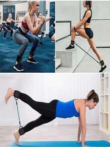 6pcs/Set Leg Training Equipment, Including 3 Ankle Resistance Bands, 2 Ankle Straps And 1 Storage Bag, Suitable For Exercise, Leg And Glute Training, Muscle Building - Multicolor - View 9
