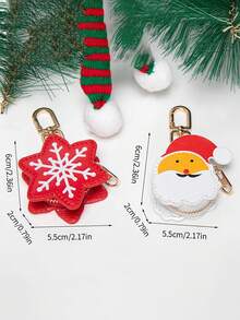 1Pc Christmas Bag Decorations, Snowflakes, PU Small Items, Earphones, Coins, NFC Card Storage Bag,Christmas Coin Purse​​ Keychain Christmas Themed Charm 2025 New Money Pouch Compatible With Airtag & Wallet Cute Keychain Mini Pouch Wallet With Zipper Gift For Girl Women For Women Wallet Mini Wallet Purse