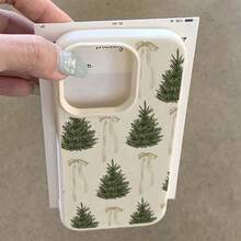 Funda para  con diseño de casa en el bosque y lazo, compatible con los modelos  16E, 15, 14, 13, 12 y las series 11/X/XR/XS MAX/Pro/PLUS/Pro MAX. Fabricada en TPU con textura imitación piel de cocodrilo, esta elegante funda protectora ofrece resistencia a los golpes, protección contra caídas y resistencia a las manchas. Una opción imprescindible para uso personal o para regalar. Perfecta para San Valentín, Acción de Gracias, Halloween, Navidad y otras ocasiones festivas. - Beis - Ver 3