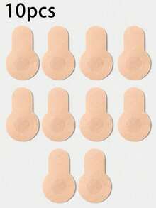 10pcs Self-Adhesive Breast Petals For Women, With Lift Tape, Backless Invisible Bra Lift Nipple Cover, Enhances Bust, Seamless Thickened Design - Many - View 10
