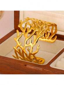 Elegant, Modern, Minimalist Women's Bracelet, For Chic Women, Versatile, Ideal For Light Looks, Summer, Sun, Gifts, Valentine's Day, Accessories, Jewelry, Openwork, Geometric, Stylish, Casual, Fashion, Fashion - 金色 - 查看 5