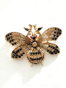 1 pieza Elegante y elegante broche de abeja con brillantes de colores, versátil para fiestas, reuniones y uso casual, para mochilas escolares, accesorios de oficina, camisas, chaquetas, joyería, disfraces de Halloween, regalos divertidos y lindos para maestros, accesorios de disfraz, encantos de bolso, Navidad