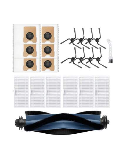 22 Replacement Parts Compatible Eufy C10 Robot Stofzuiger Accessories Kit, Roller Brushes, Filters, Side Dust Bags, Cleaning Too