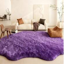 1pc Fluffy Shag Rug, Available In White, Black, Purple, Soft & Plush, Absorbent, Thick Carpet For Bedroom, Living Room, Home Decor, Washable Kitchen Rug - Multicolor - View 9