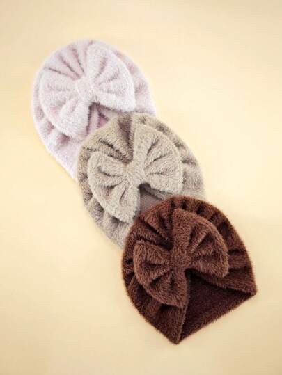 3 قطع قبعة شتوية من الفليس للأطفال الرضع، عصابة رأس دافئة للرضع، قبعة كاجوال من الفرو للأطفال للخارج