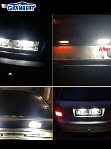 GLANBERT 2 pièces Lampe de plaque d'immatriculation compatible avec Audi LED Éclairage de plaque d'immatriculation A3/S3/A4/S4/A6/A8/Q5/Q7/RS4/A4/A6/A7/Q5/TT, pour Passat, pour Jetta, pour MK6, pour 8T0943021, pour 4G0943021 Éclairage de plaque d'immatriculation