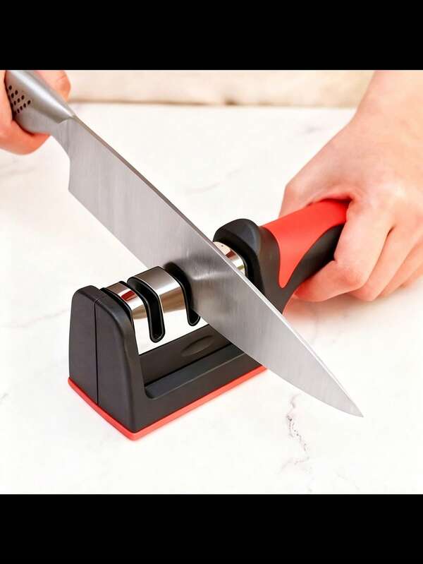 3-Stage Professional Knife Sharpener With Tungsten Diamond & Ceramic Whetstone - High-Precision Sharpening Stone, Non-Slip Grip, Fast Sharpening & Long-Lasting Performance - No Assembly Required, Black/Red Colors - Ideal For Kitchen Knives, Father'S Day Gift For Dad, Professional & Home Use, Diamond Sharpening Stone, Diamond Sharpener For Kitchen Knives, Knife Sharpening Kit, Knife Sharpener, Diamond Sharpener, Embrace The Cozy Fall Moments And Winter Charm With Plush Halloween Styles, Perfect For Autumn Party And Thanksgiving Warmth, Leading To A Spectacular Cyber Monday Extravaganza For The Ultimate Holiday, Christmas, And New Year Gifts In This End-Of-Year Festival Season!