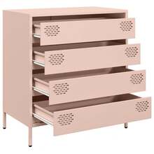 vidaXL Credenza rosa 68x39x73,5 cm in acciaio laminato a freddo