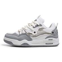 男鞋，男士休闲运动鞋，复古休闲鞋，应季日常运动鞋，逛街板鞋，面包鞋，男士复古鞋 - 白色 - 查看 11