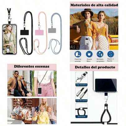 3 Piezas Strap Para Celular, Correa Celular, Cordones Para Celular 160, Gris, Negro, Rosa,  Y Cmodo, Adecuado Para Uso Diario Y Actividades Al Aire Libre