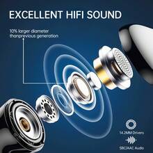 Wireless Earbuds, Bluetooth 5.4 Headphones NEW Wireless Headphones With 4 ENC Mic, 56H Bluetooth Earphones In Ear Noise Cancelling Deep Bass, Mini Ear Buds Bluetooth Earbuds IP7 Waterproof LED Display - 黑色 - 查看 5