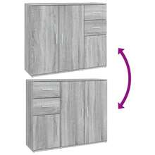 vidaXL Sideboard Grau Sonoma 91x29,5x75 Cm Holzwerkstoff - Grey - View 9